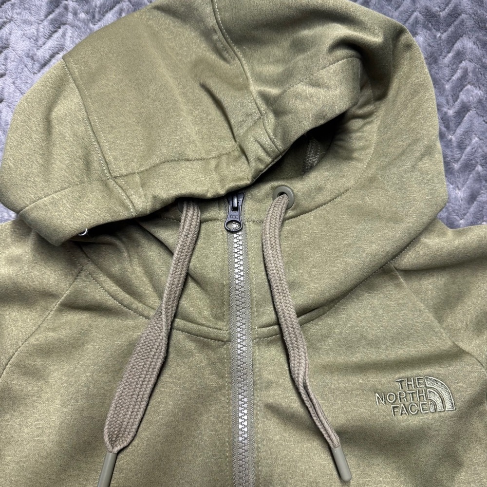 The North Face Full Zip Hoodie M Green Fleece Lined Hooded Jacket (2098) - Picture 5 of 15